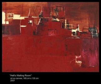 Agnieszka Ledochowska: 'Hells Waiting Room', 2007 Oil Painting, Abstract Landscape. 