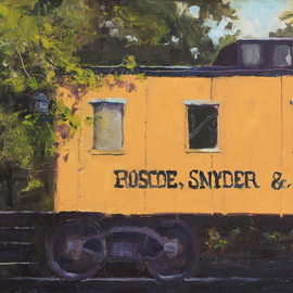 Karen Cooper: 'roscoe in yellow', 2022 Oil Painting, Other. Artist Description: plein air oil on panel...