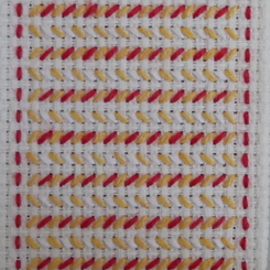 Courtney Cook: 'miniature geometric 6', 2017 Textile Art, Geometric. Artist Description: A fun textile design with bright colours. ...