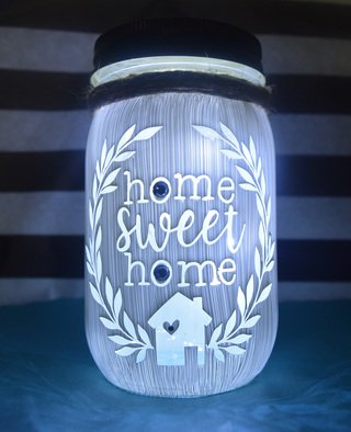 Amber Coombe: 'home sweet home jar', 2020 Crafts, Home. My Home Sweet Home jar is the perfect addition to any shelf. Add a personal touch and a warm glow to any room ...