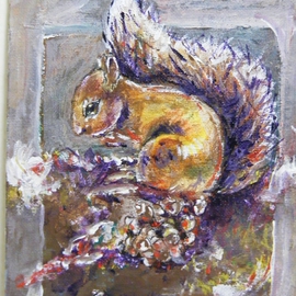 Lisa Counts: 'Squirrel', 2007 Acrylic Painting, Animals. 