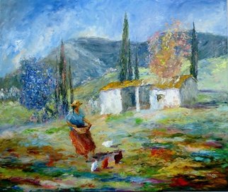 Cecilia Revol Nunez: 'LA VIDA TE DESCALZA ', 2014 Oil Painting, Landscape.                                                                   Figurative Painting of North of Argentina, its people and customs. Oil on canvas with painting knife.                                                                  ...