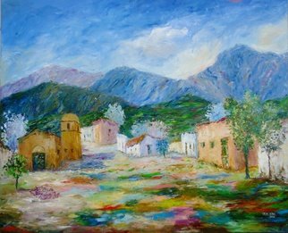 Cecilia Revol Nunez: 'PARROQUIA DEL VALLES', 2014 Oil Painting, Landscape.                                                                      Figurative Painting of North of Argentina, its people and customs. Oil on canvas with painting knife.                                                                     ...