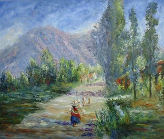 Cecilia Revol Nunez: 'SIN LIMITES ', 2013 Oil Painting, Landscape.                                                                         Figurative Painting of North of Argentina, its people and customs. Oil on canvas with painting knife.                                                                        ...