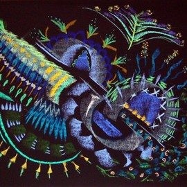 Cynthia Nockold: 'Rhythm of The Deep', 2007 Pastel, Abstract. 