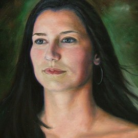 Debra Derouen: 'ANGEL', 2009 Oil Painting, Portrait. Artist Description:  PORTRAIT ...