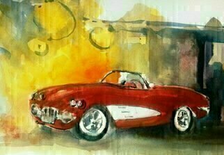Artist: Daniel Clarke - Title: my other car is - Medium: Watercolor - Year: 2017