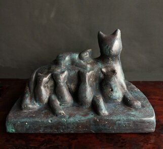 Daniel Gomez: 'mother cat', 2021 Other Sculpture, Cats. Sculpture made of concrete Title: Mother Cat - MamA! Gata Dimentions : 18 x 28 x 22 centAmetres weight: 7 kilos Year   2021...