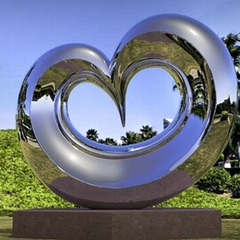 Daniel Kei Wo: 'resonance1', 2010 Steel Sculpture, Abstract. Artist Description:  Resonance  is a testament to harmony and connection, sculpted in mirror- polished stainless steel. Inspired by the intimate bonds that tie the natural world to human emotion, its formaEUR