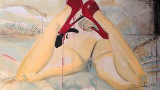 Dariya Afanaseva: 'high heels red shoes', 2012 Acrylic Painting, nudes.   canvas/ acrylic 60cm x 100cm 2012...