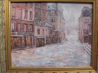 Artist: Slobodan Paunovic - Title: Rue du Haut Pave vue Prise du quai de Montebello vers la platze Maubert Paris 1858 - Medium: Oil Painting - Year: 2008