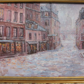Rue du Haut Pave vue Prise du quai de Montebello vers la platze Maubert Paris 1858 By Slobodan Paunovic