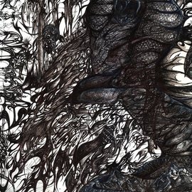 Patrick  Hyde: 'Maelstrom', 2014 Pen Drawing, Surrealism. Artist Description:   drawing pen and marker, scanned to digital, hybrid workflow.  ...