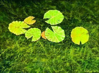 Artist: David Larkins - Title: pac man lily pads - Medium: Oil Painting - Year: 2020