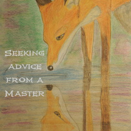 Dawn Eve: 'Seeking A master', 2016 Mixed Media, Animals. Artist Description:  A fox full of wisdom as he sees his reflection ...