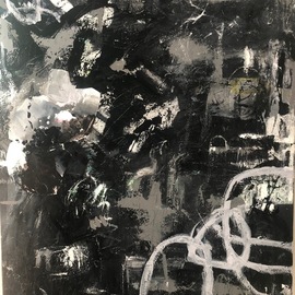 Karen Stein: 'stormy breezes', 2020 Mixed Media, Expressionism. Artist Description: Thunderstorms and turbulent weather, strong winds and lots of movement inspired this layered, textured piece using original collage in the layers...