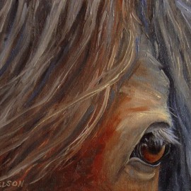 Debra Mickelson: 'Trust', 2010 Oil Painting, Animals. Artist Description:  horse, eye, animal, portrait          ...