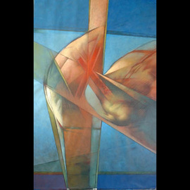 Jorge Posada: 'Exodus, escape VI', 2007 Oil Painting, Abstract Figurative. Artist Description:  Composition of a human form in motion  ...