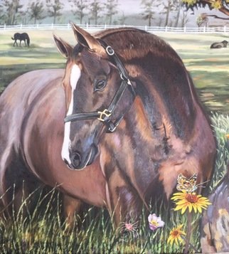 Artist: Ayodeji Akinyele - Title: horse ranch - Medium: Oil Painting - Year: 2019
