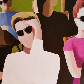 Denise Dalzell: 'audience', 2021 Acrylic Painting, People. Artist Description: An audience waits for their summer concert to begin. ...
