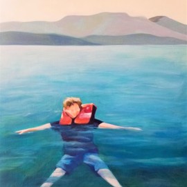 Denise Dalzell: 'buoyant', 2021 Acrylic Painting, People. Artist Description: A snapshot of a perfect moment, Lake Tahoe, California  Summer 2013. ...
