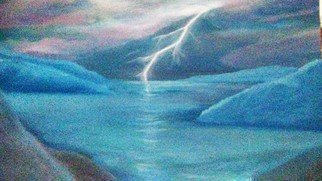 Denise Seyhun: 'stormy night', 2017 Oil Painting, Sea Life. Storm, sea world, seascape, lightning, stormy night...