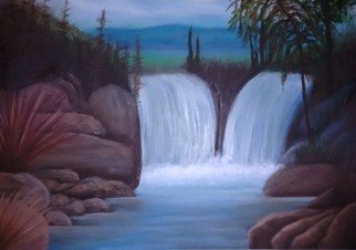 Denise Seyhun: 'waterfalls', 2016 Oil Painting, Meditation. Nature, Serenity, waterfalls, rivers, landscape...