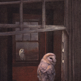 Dennis Mccallum: 'Their First Date', 2015 Mixed Media, Portrait. Artist Description:   Barn Owls  ...
