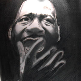 Dennis Howell: 'Martin Speaks', 1996 Pastel, History. Artist Description: 18 X 24 B/ W Pastel on Pastel Paper. This peace is titled: 