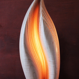 Dermot O'brien: 'Grace', 2014 Wood Sculpture, Abstract. Artist Description:    Light sculpture maple wood lamp   ...