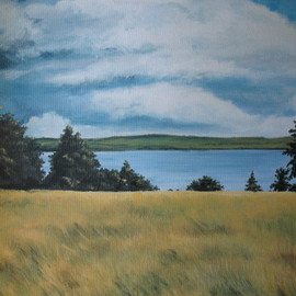 Devon Henderson: 'Appalachian Storm', 2011 Acrylic Painting, Landscape. Artist Description:      Clouds, wind, fields of grass overlook the lake.         ...