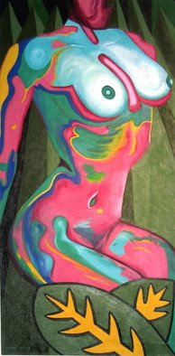 Diana Doctorovich: 'Paraiso', 2007 Acrylic Painting, nudes.    woman, nude       ...