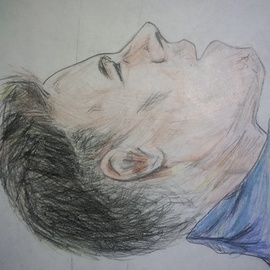 Diego Hernandez: 'neymar the brazilian genious', 2018 Pencil Drawing, Motivational. Artist Description: Drawing of an imagen of Neymar, drawn with penicilina and colored with color pencils...