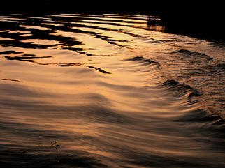 Dion Mcinnis: 'Orange Ore', 2003 Color Photograph, Abstract Landscape. orange light reflection in moving water.  Print comes mounted on window mat board. ...