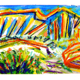James Dinverno: 'Chumash Trail', 2009 Mixed Media, Abstract Landscape. Artist Description:  Mixed Media Artwork offered as a Signed Limited Edition ( 150) Giclee Canvas Print. Varnish finish is applied to each print, insuring color brilliance. Accompanying Certificate of Authenticity is hand signed and numbered by the artist, unframed. ...