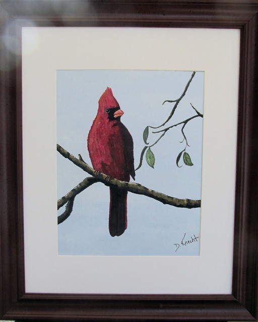 Artist Debra Knecht. 'Cardinal' Artwork Image, Created in 2014, Original Painting Acrylic. #art #artist