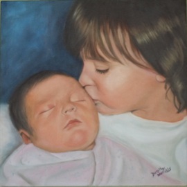 Dorothy Nuckolls: 'Meeting Little Sister', 2011 Oil Painting, Children. 
