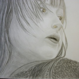 Dorothy Nuckolls: 'The Glance', 2010 Pencil Drawing, Children. Artist Description:   Wind blown hair    ...