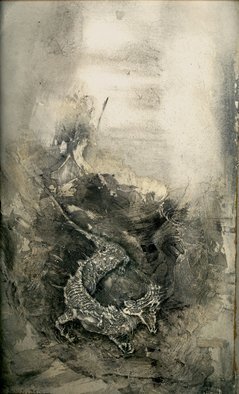 Dimitri Lazaroff: 'Kirin emerging from waves', 2010 Other Drawing, Seascape.  sea, ocean, kirin, dragons, waves, water ...