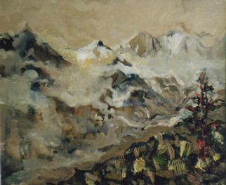 Dmitry Onishenko: 'Mountain Mist', 2002 Oil Painting, Landscape. Mountain view...