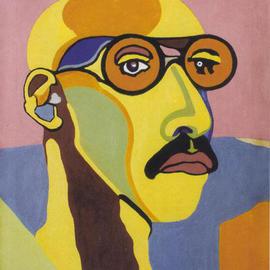 Domingo Garcia: 'El Galan esta en la Playa', 1970 Oil Painting, Portrait. 