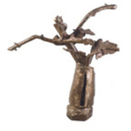 Domingo Garcia Artwork Flower Vase, 2004 Bronze Sculpture, Nature