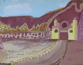 Donald Koester: 'mountain mission', 2017 Acrylic Painting, Southwestern. Mission, Catholic, Southwestern...