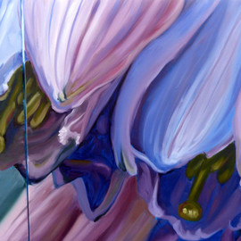 Donna Gallant: 'Compassion', 2014 Oil Painting, Floral. Artist Description:             Part of my CLOSE UP series of abstracted views of the inner flower.  Believe it or not this piece is of a hosta flower.  ...