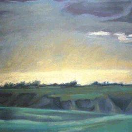 Donna Gallant: 'Dusk over the Coulees', 2004 Pastel, Landscape. Artist Description: Inspired by her enviroment, Donna paints and portrays the Southern Alberta landscape in her own way....