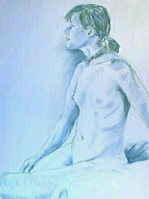 Donna Gallant: 'Torso study', 2005 Pastel, Figurative.  Working from a live model, Donna loved the profile of this model.  It is drawing that creates interest and a reflects the models mood. ...