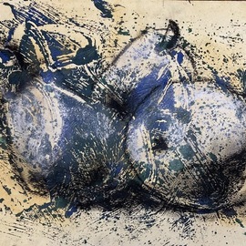 Donna Gallant: 'pears', 2014 Mixed Media, Still Life. Artist Description: I love the lost and found quality of this piece. I love to mix mediaaEURtms because every piece changes ...