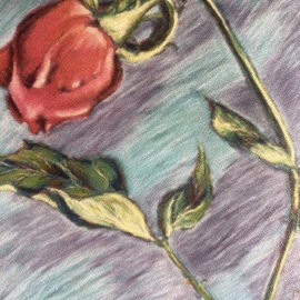 Donna Gallant: 'rose 2', 1998 Pastel, Floral. Artist Description: Flowers can have a character just like animals and people. This rose looks like itaEURtms bowing. ...