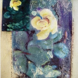 Donna Gallant: 'yellow roses', 2004 Mixed Media, Floral. Artist Description: Reversal of the image provides and interesting composition and play with unique prospective. ...