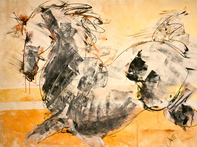 Artist Donna Bernstein. 'Sun Stallion' Artwork Image, Created in 2011, Original Painting Ink. #art #artist